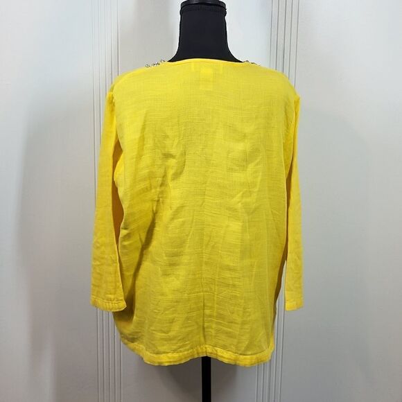 Cathy Daniel's Yellow Embellished  Blouse - Picture 3 of 9
